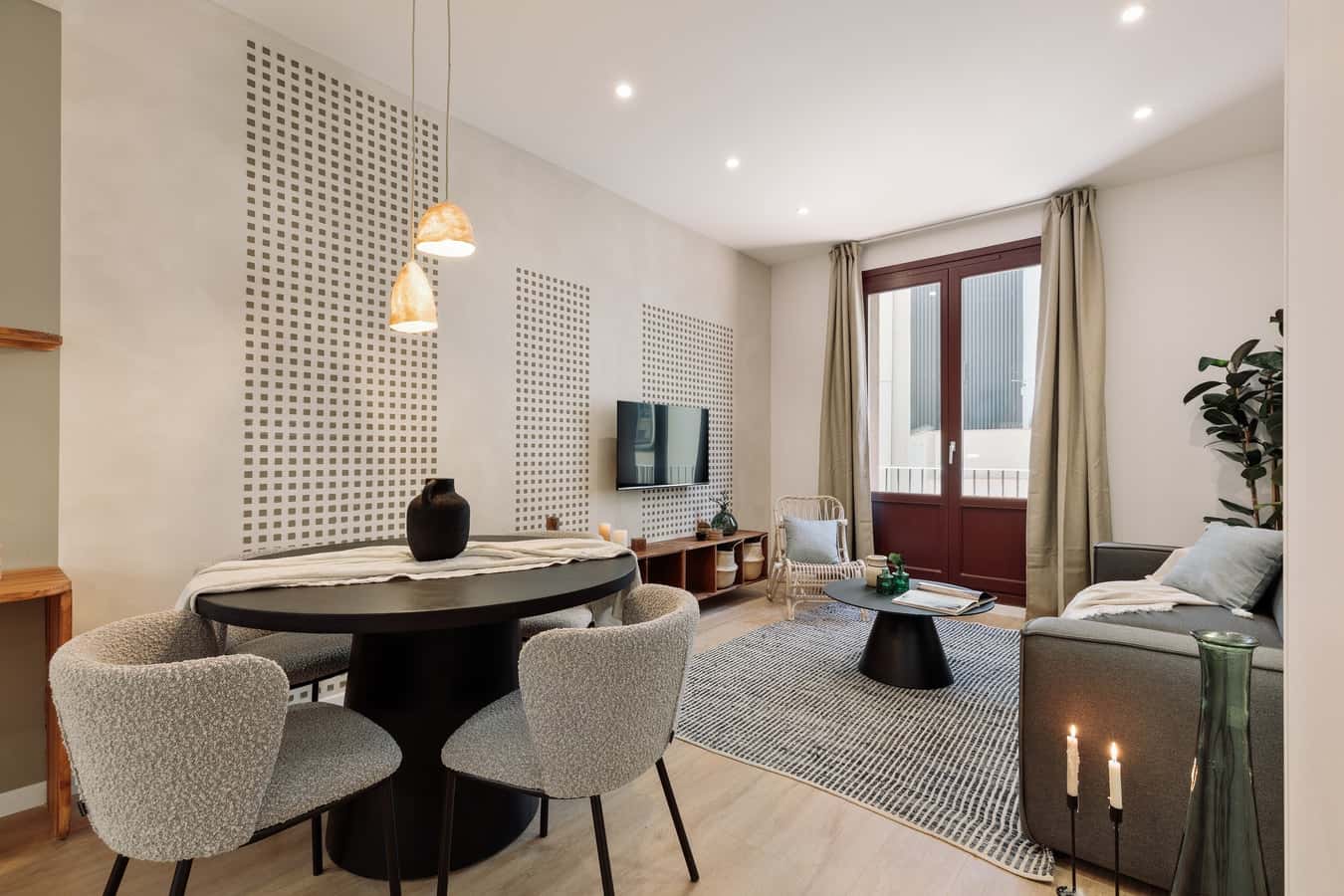 Furnished 3-bedroom flat in Barcelona, 74 m²